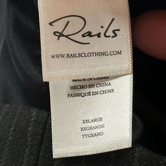 Rails Pinstriped Double Breasted Blazer Charcoal Women's XXL NWT Pockets Classic - Picture 12 of 13